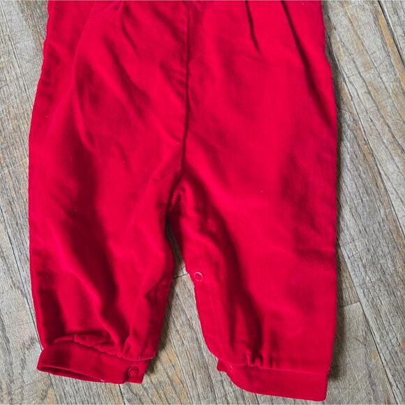 Red and White Baby Outfit with Soldier Embroidery Sz 2t - Picture 3 of 3